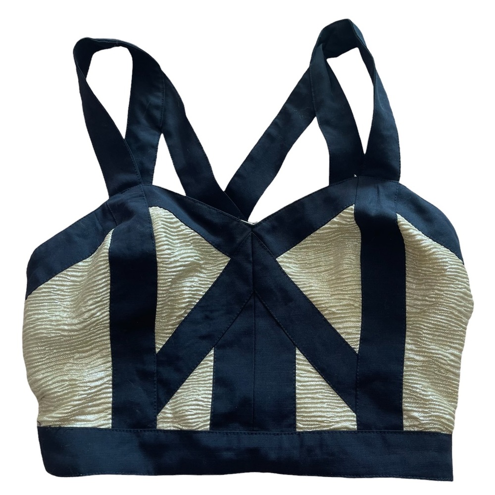 Finders Keepers cropped top in XS in black and champagne